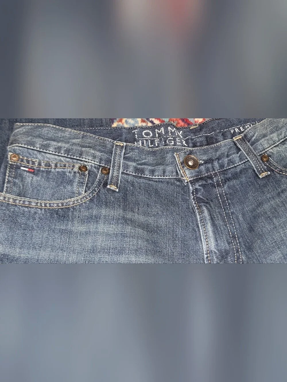 Tommy Hilfiger Men's Slim Straight Blue Denim Jeans 32W X 27L